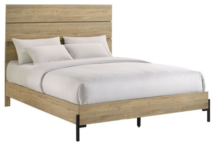 Newhall Vintage Oak Melamine Queen Panel Bed