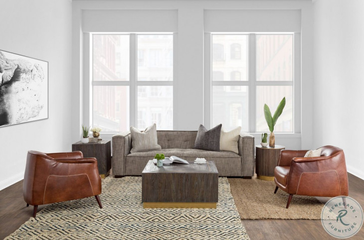 Martel Brown Leather Club Chair