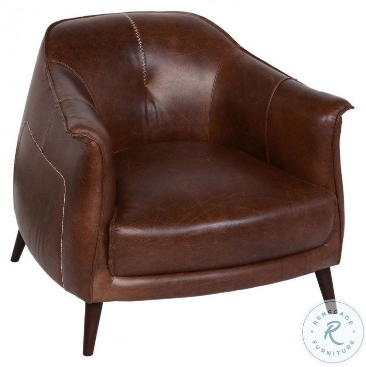Martel Brown Leather Club Chair