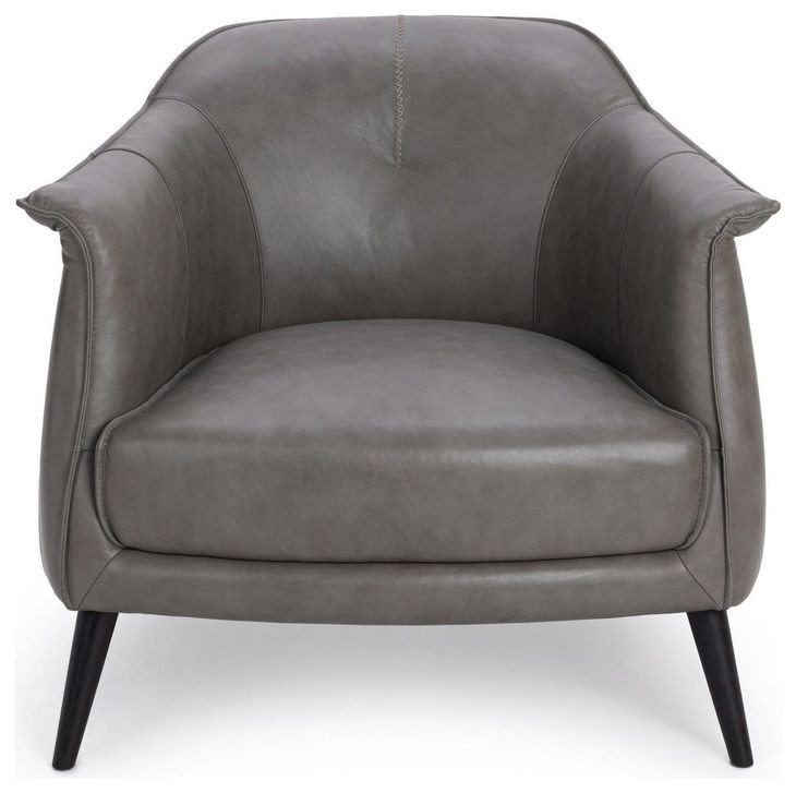 Martel Vienna Stone Leather Upholstered Accent Chair