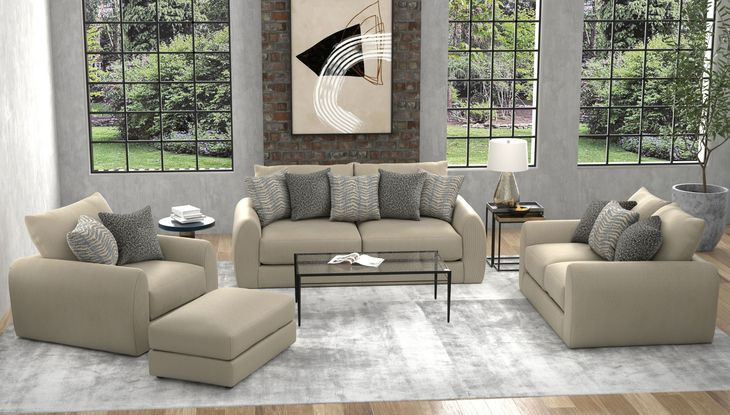 Ezra Twine 91" Sofa with Cuddler Coil Cushions
