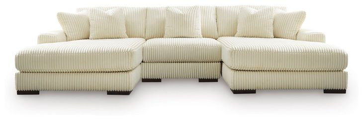 Lindyn Ivory 3 Piece Sectional with Double Chaise
