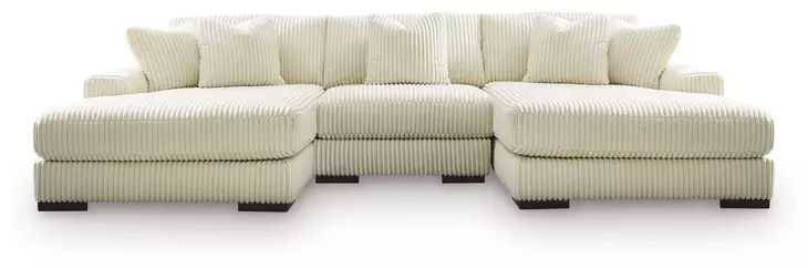 Lindyn Ivory 3 Piece Sectional with Double Chaise