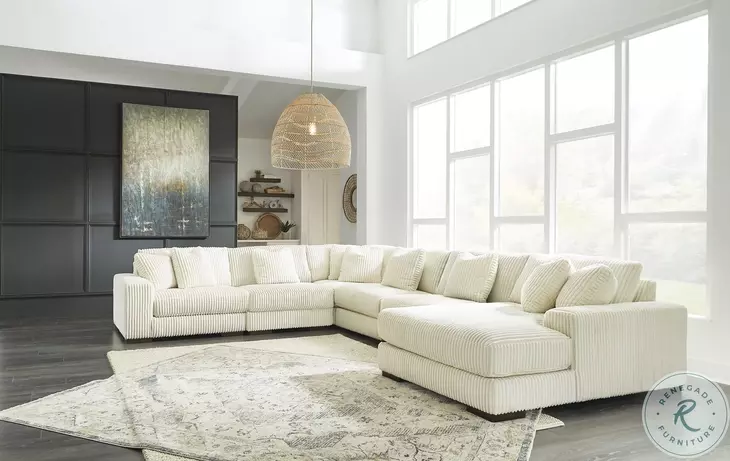 Lindyn Ivory 6 Piece Sectional with RAF Chaise