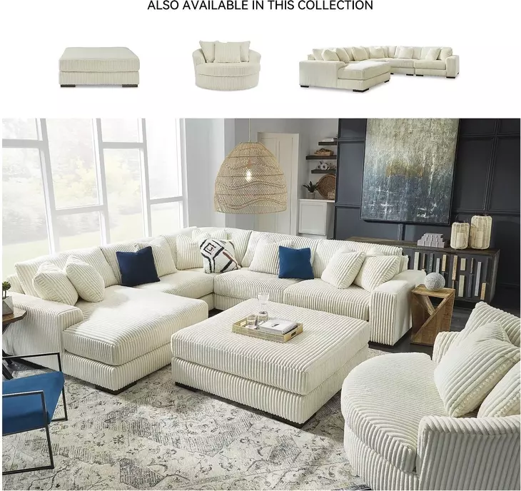 Lindyn Ivory Oversized Swivel Accent Chair