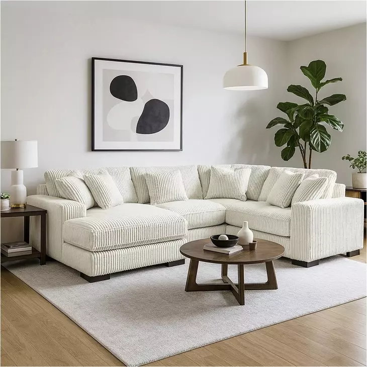 Lindyn Ivory 4 Piece Sectional with LAF Chaise