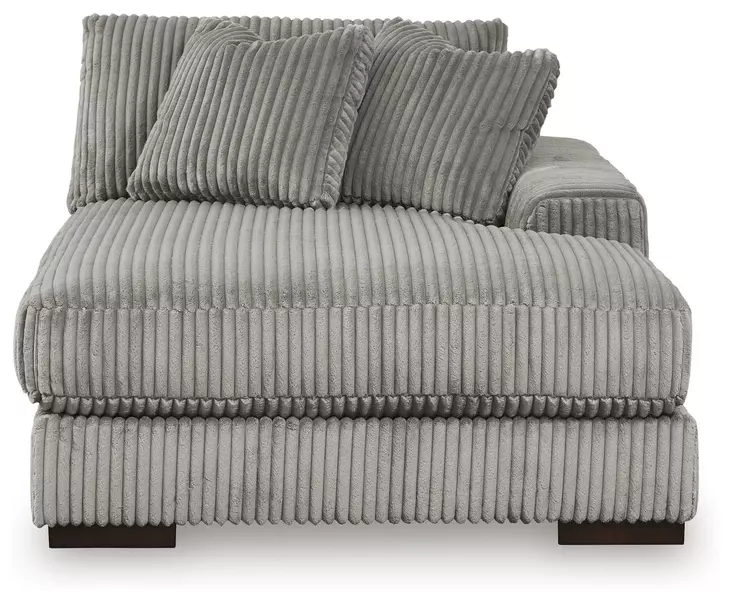 Lindyn Fog 4 Piece Modular Sectional with Double Chaise and Pillows
