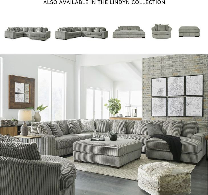 Lindyn Fog Oversized Swivel Accent Chair