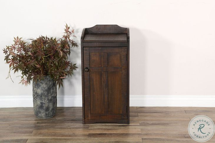 Hearthwood Haven Dark Brown Wood House Trash Box