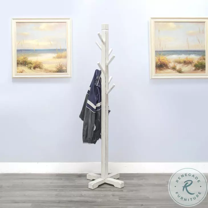 Seabright White 8 Prong Hook Hat Rack