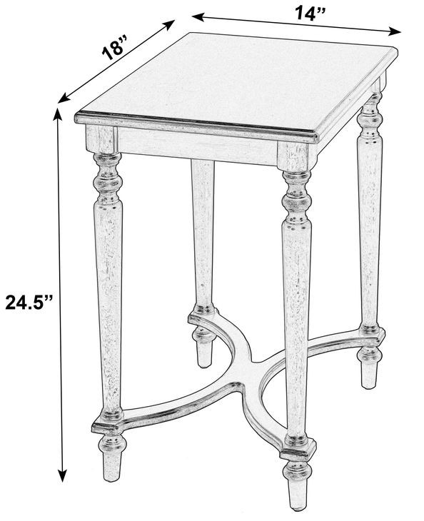 Tyler Royal Pastel Green 18" Rectangular Side Table