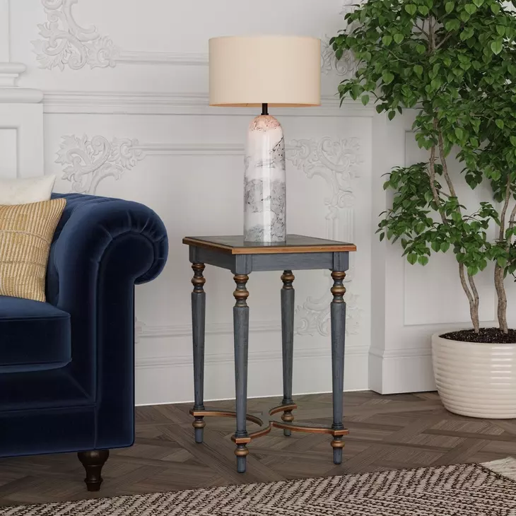 Tyler Pastel Blue 18" Rectangular Side Table
