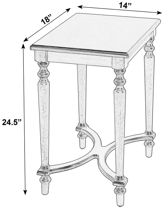 Tyler Pastel Blue 18" Rectangular Side Table