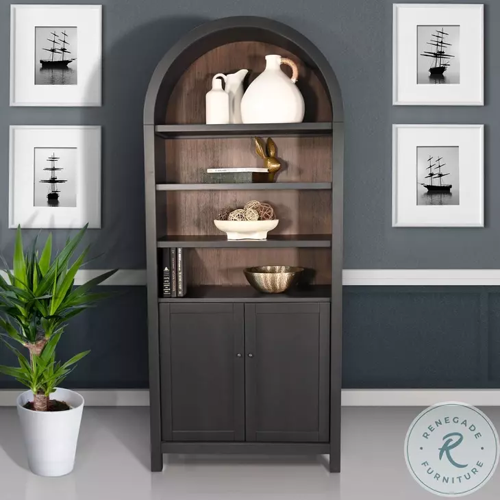 Autumn Echo Black 2 Door Arched Display Cabinet