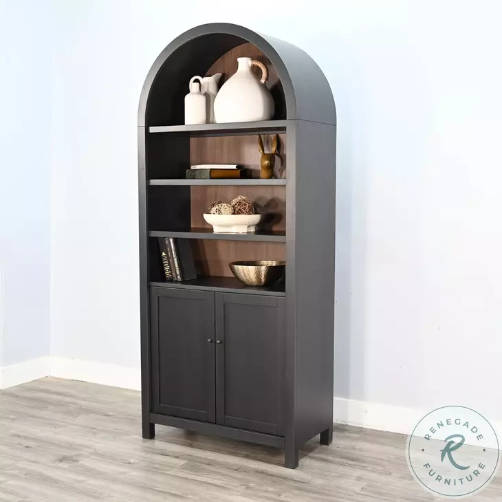 Autumn Echo Black 2 Door Arched Display Cabinet