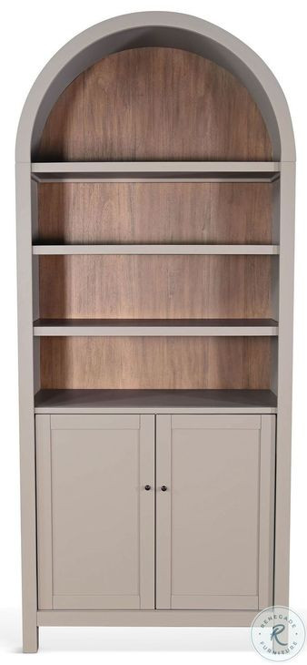 Sagewyn Light Gray 2 Door Arched Display Cabinet
