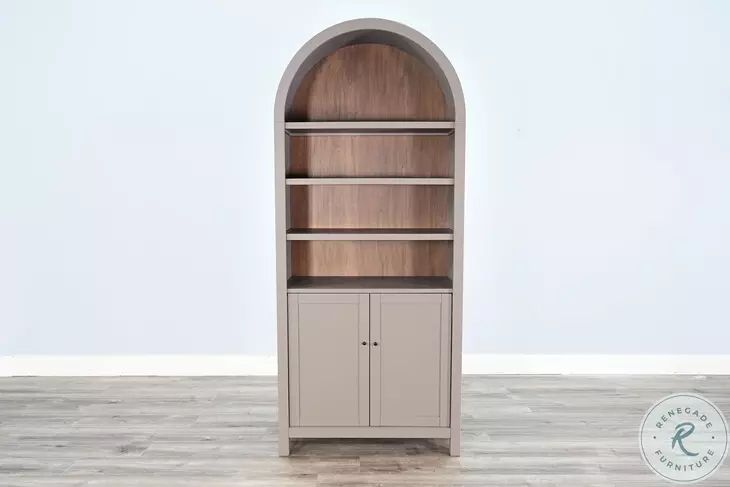 Sagewyn Light Gray 2 Door Arched Display Cabinet