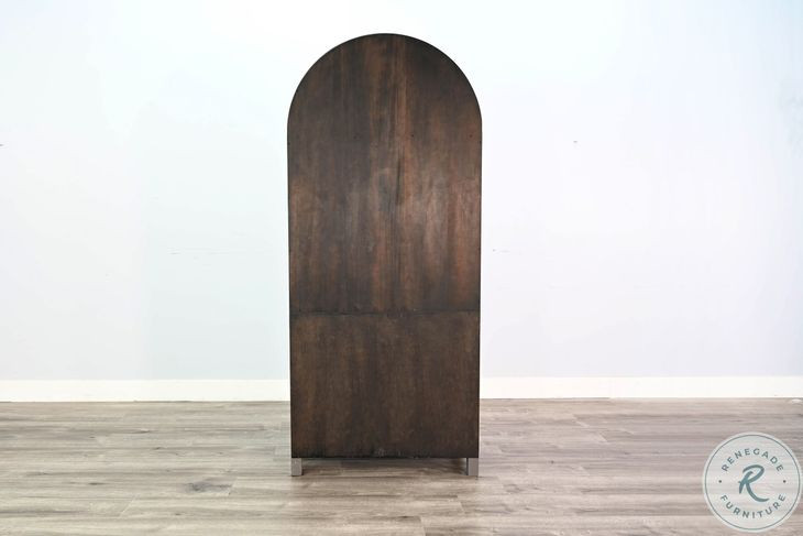 Maple Haze Gray 2 Door Arched Display Cabinet