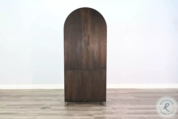 Maple Haze Gray 2 Door Arched Display Cabinet