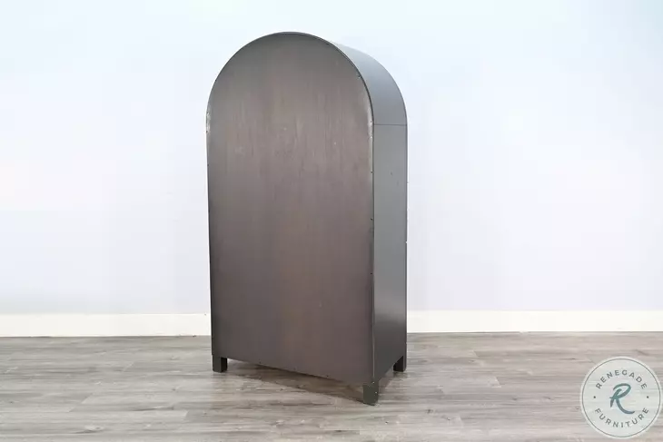 Hearthwood Haven Black 4 Glass Door Wine Bar Cabinet