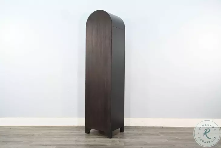 Golden Hearth Black 1 Door Arched Storage Cabinet