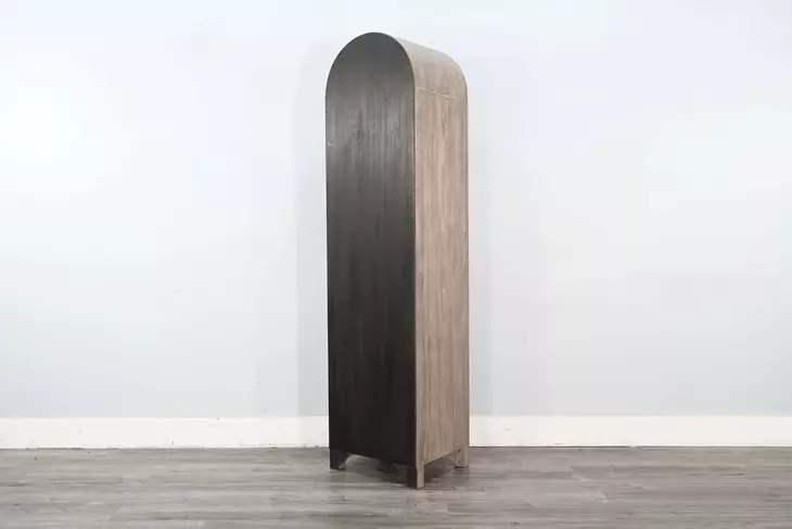 Ember Grace Natural 1 Door Arched Storage Cabinet