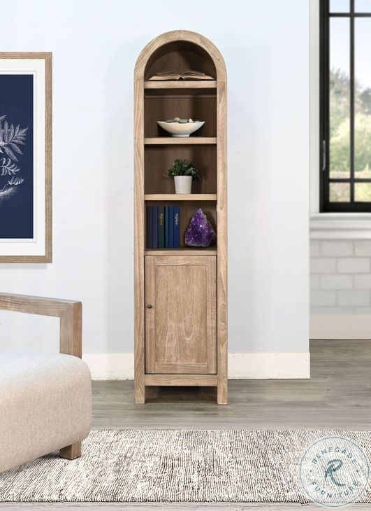 Ember Grace Natural 1 Door Arched Storage Cabinet