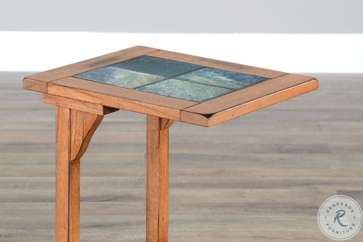 Crimson Ridge Beige Rectangular Side Table