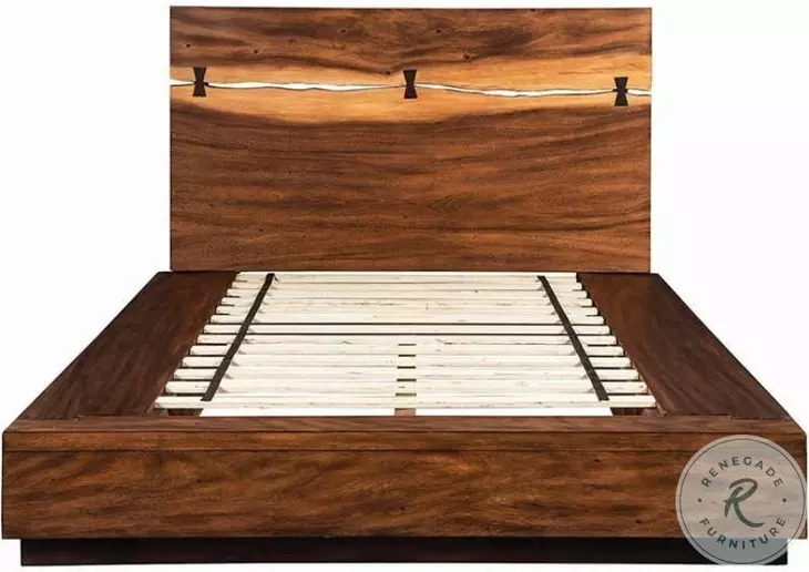 Winslow Smoky Walnut And Coffee Bean King Storage Platform Bed