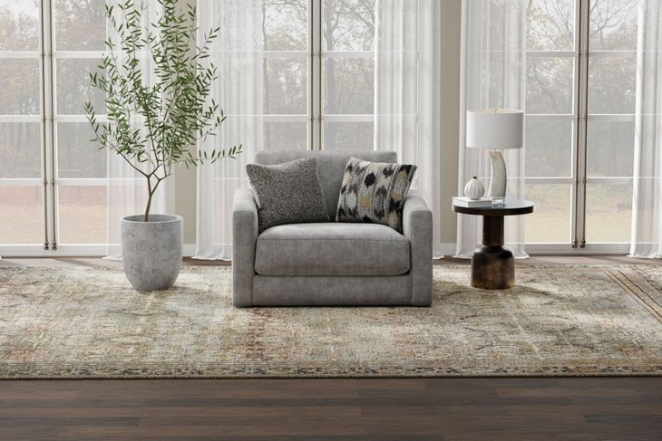Avondale Nature Upholstered Chair and A Half with Pillows