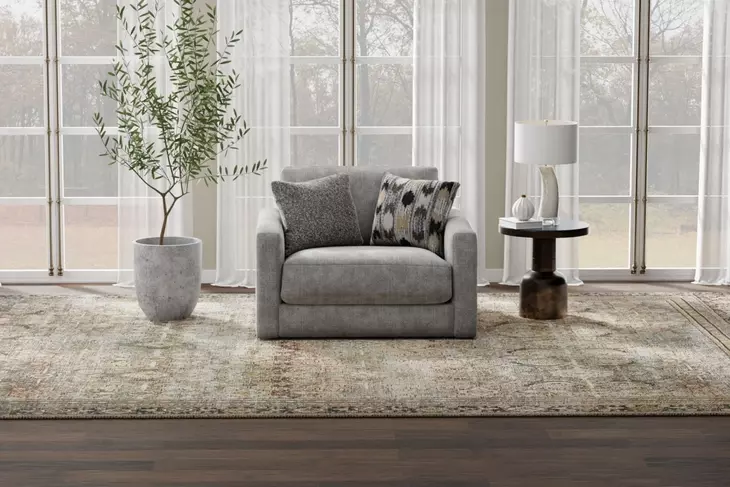 Avondale Nature Upholstered Chair and A Half with Pillows