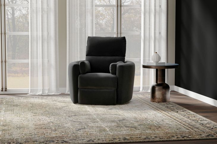 Avondale Ebony Swivel Glider Recliner with Pillows