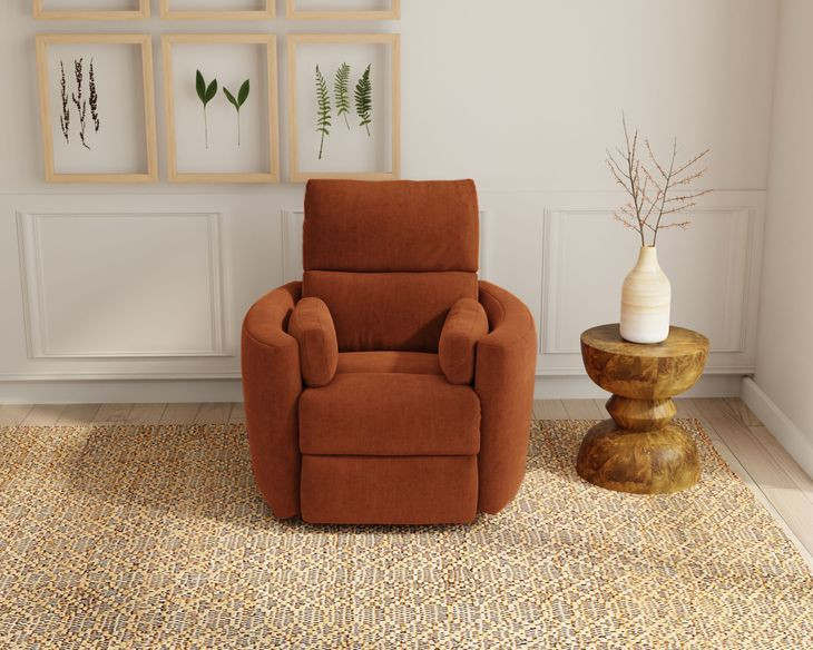 Avondale Nutmeg Swivel Glider Recliner with Pillows
