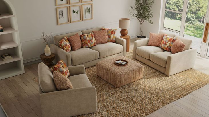 Avondale Rosewood Upholstered Square Cocktail Ottoman