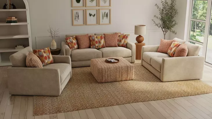 Avondale Burlap Living Room Set