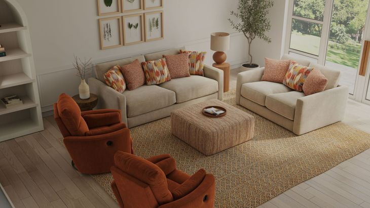 Avondale Nutmeg Swivel Glider Recliner with Pillows