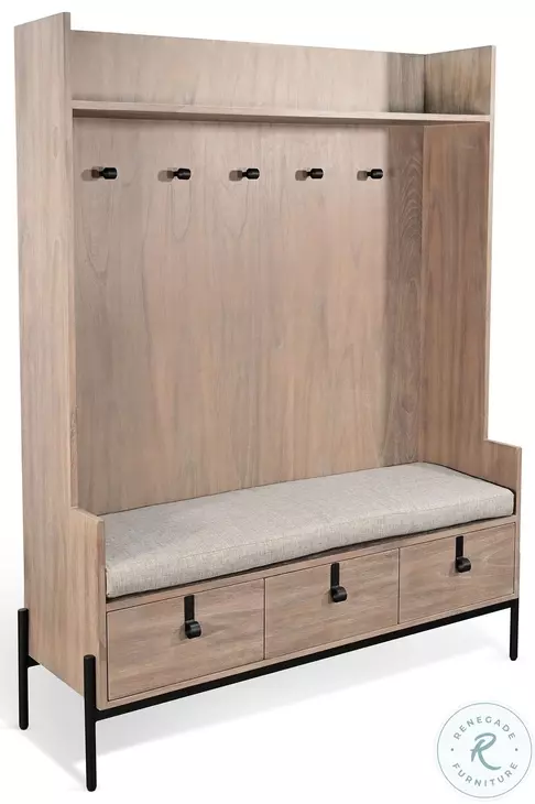 Maple Haze Natural Alyssa 54'' Bench Hall Tree