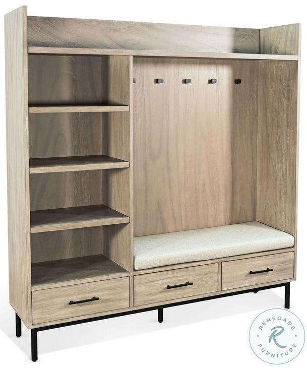 Golden Hearth Natural Bench Hall Tree