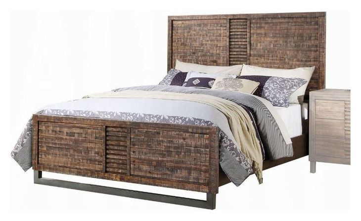 Andria Reclaimed Oak Queen Panel Bed
