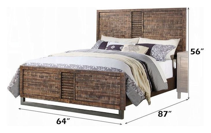 Andria Reclaimed Oak Queen Panel Bed