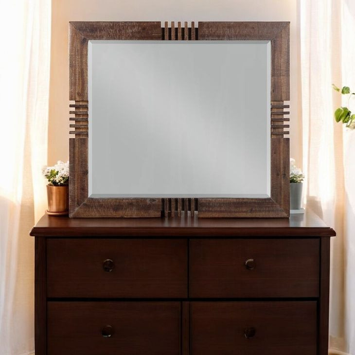 Andria Reclaimed Oak Rectangular Dresser Mirror