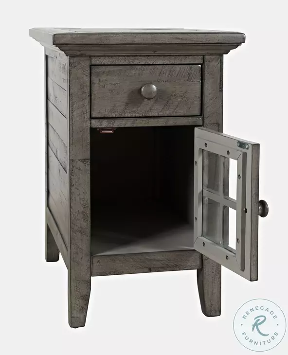 Rustic Shores Stone Chairside Table