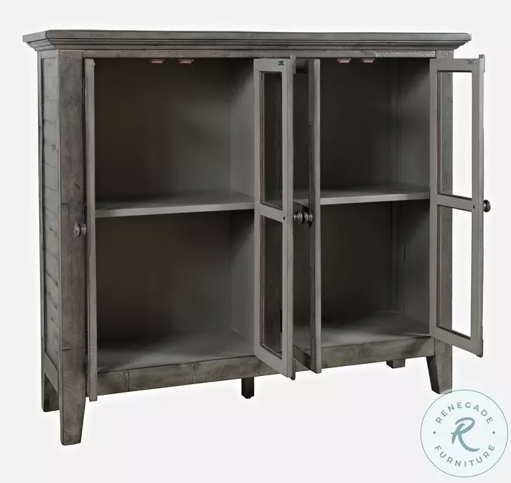 Rustic Shores Stone 4 Door Accent Cabinet