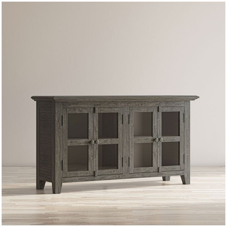 Rustic Shores Stone 4 Door Low Accent Cabinet