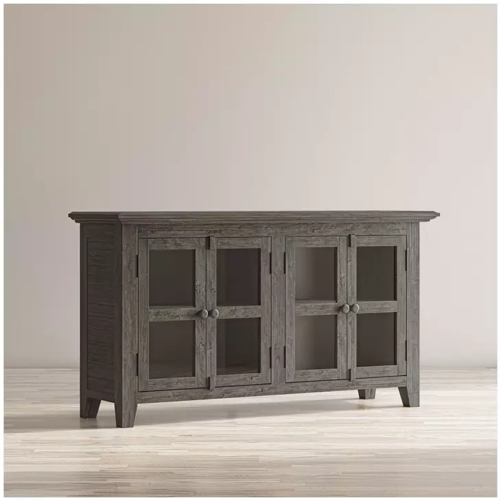 Rustic Shores Stone 4 Door Low Accent Cabinet