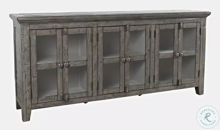 Rustic Shores Stone 6 Door Low Accent Cabinet