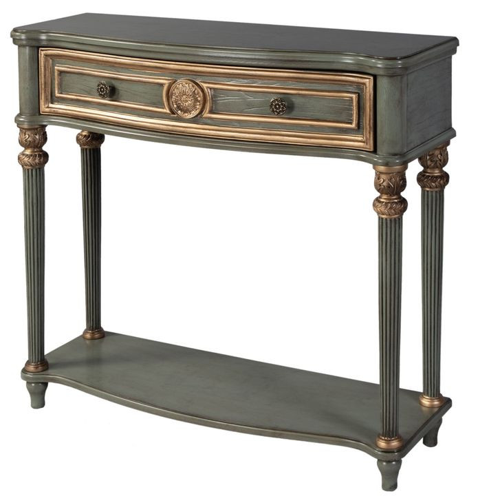 Alexander Royal Pastel Green 37" 1 Drawer Console Table