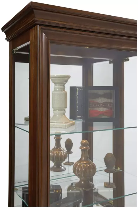 21308 Dark Brown Gallery Curio Cabinet