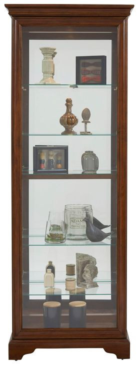 21308 Dark Brown Gallery Curio Cabinet