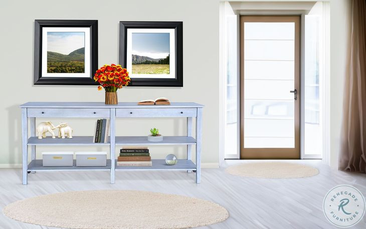 Autumn Echo Light Gray Wide 71" Rectangular Console Table